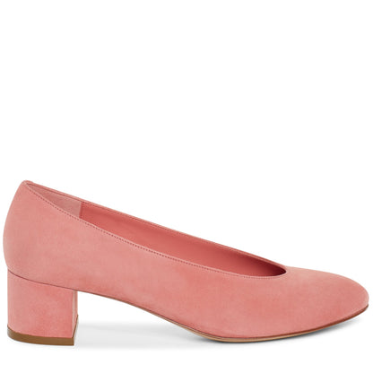 Suede 40mm Ballerina Pump - Blush
