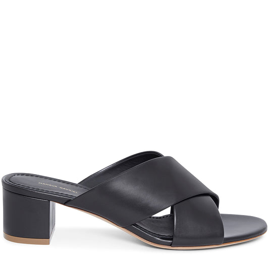 Calf 40mm Crossover Sandal - Black