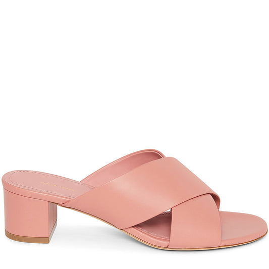 Calf 40mm Crossover Sandal - Blush