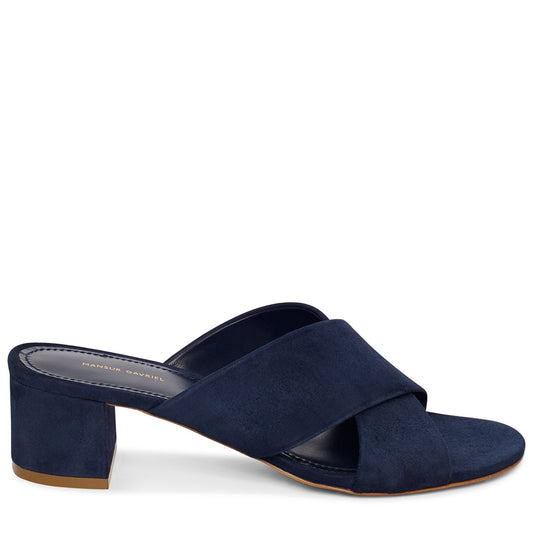 Suede 40mm Crossover Sandal - Blu
