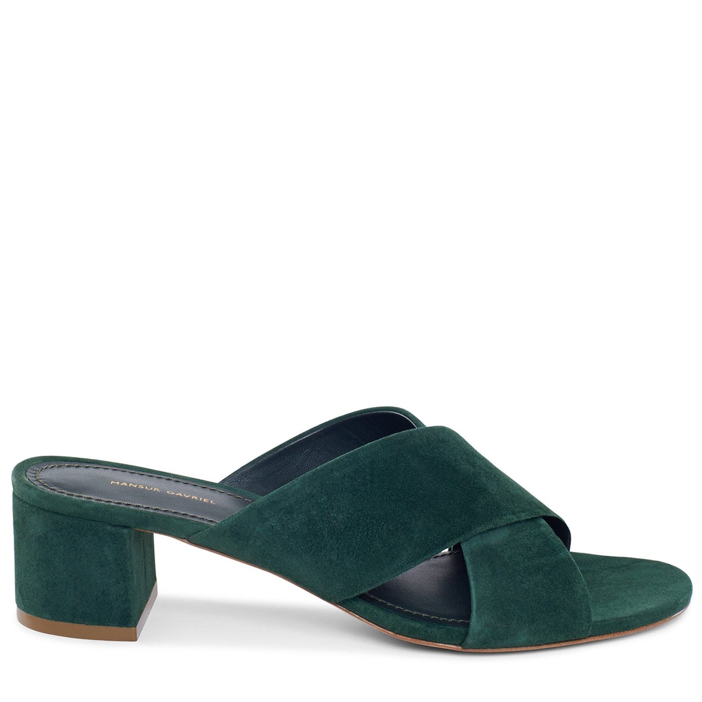 Suede 40mm Crossover Sandal - Moss