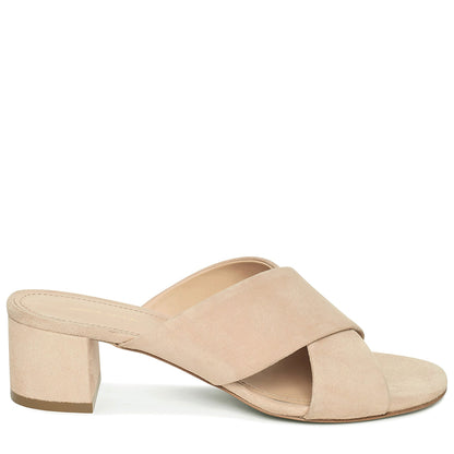 Suede 40mm Crossover Sandal - Sand