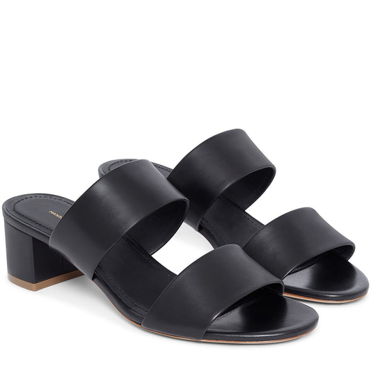 Calf 40mm Double Strap Sandal - Black - Mansur Gavriel. Designed in NYC, made in Italy.