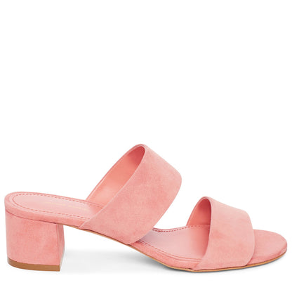 Suede 40mm Double Strap Sandal - Blush