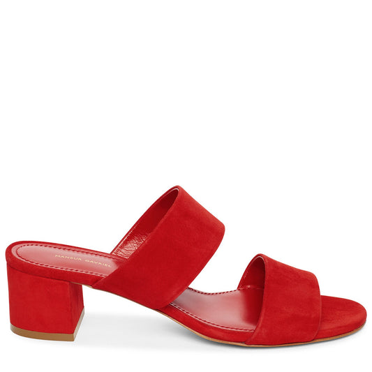 Suede 40mm Double Strap Sandal - Flamma