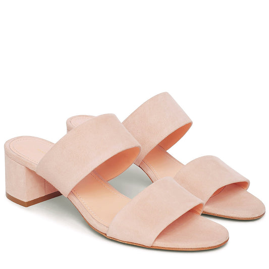 Suede 40mm Double Strap Sandal - Rosa - Mansur Gavriel. Designed in NYC, made in Italy.