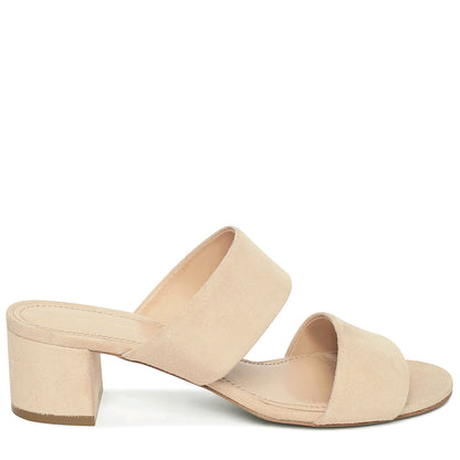 Suede 40mm Double Strap Sandal - Sand