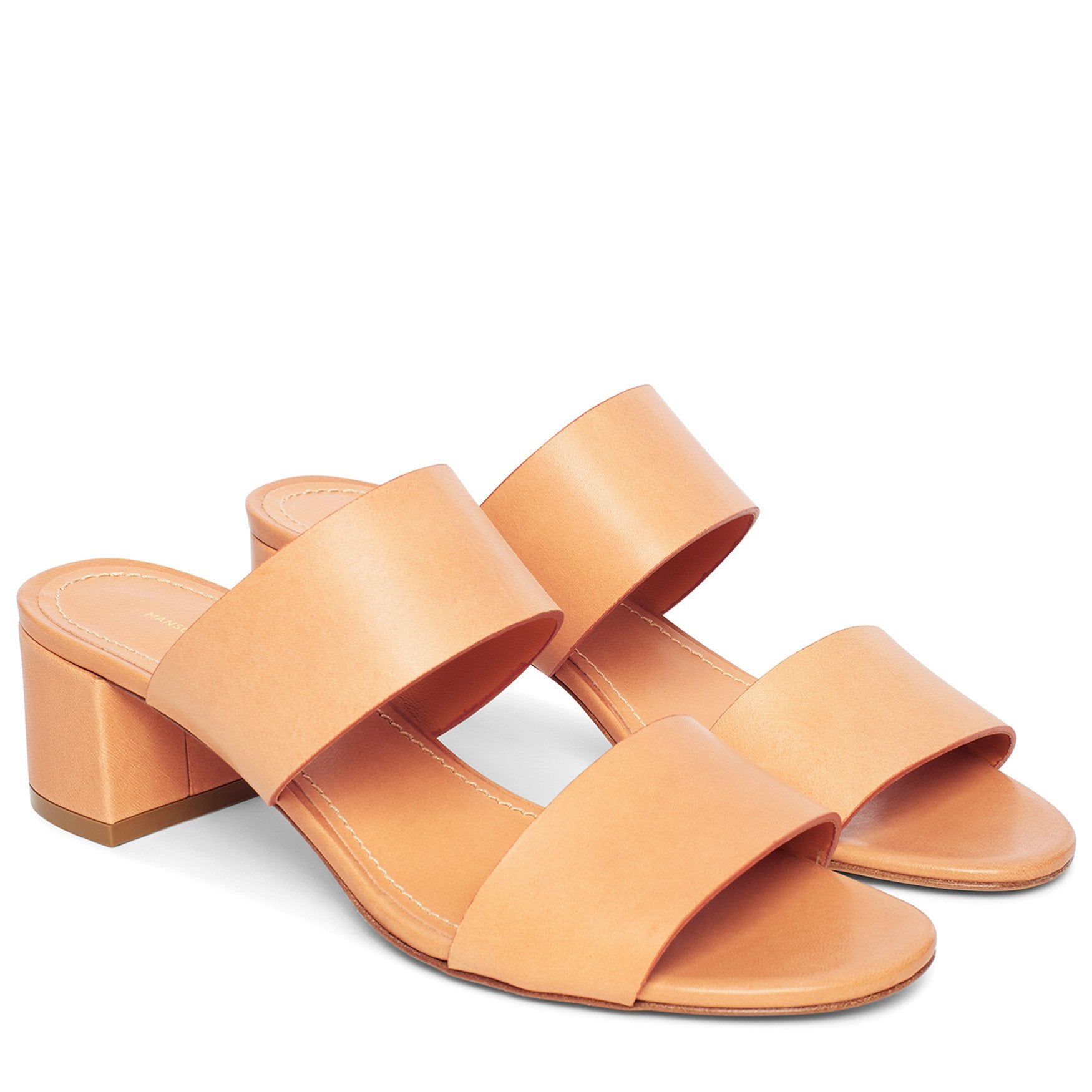 Vegetable Tanned 40mm Double Strap Sandal - Cammello - Mansur Gavriel. Designed in NYC, made in Italy.