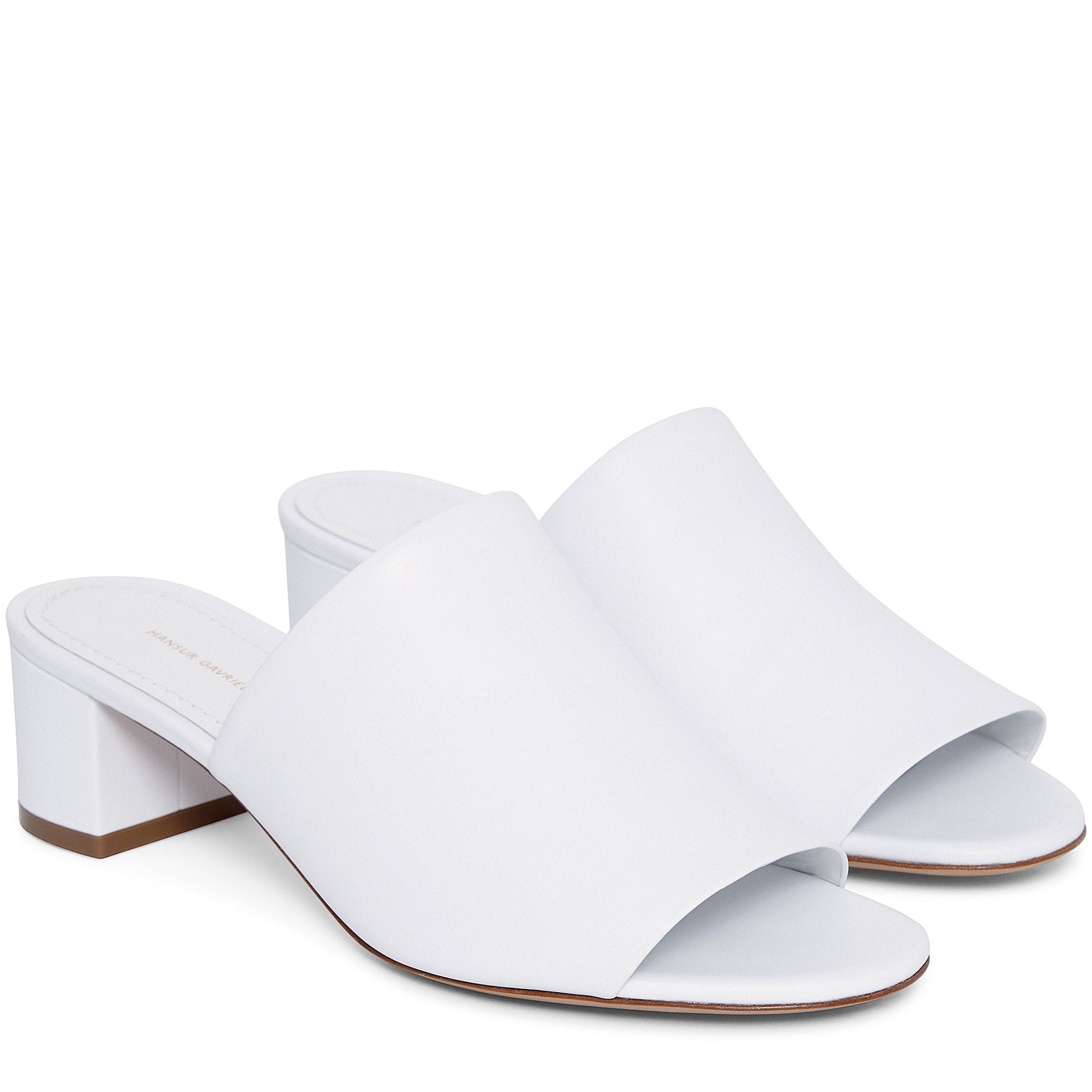 Lamb 40mm Mule - White - Mansur Gavriel. Designed in NYC, made in Italy.