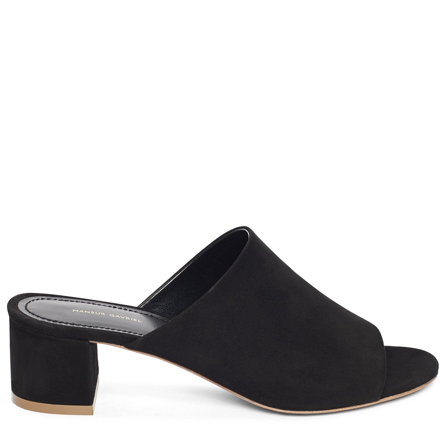 Suede 40mm Mule - Black