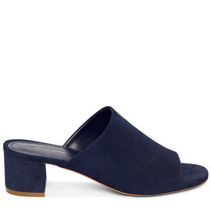 Suede 40mm Mule - Blu