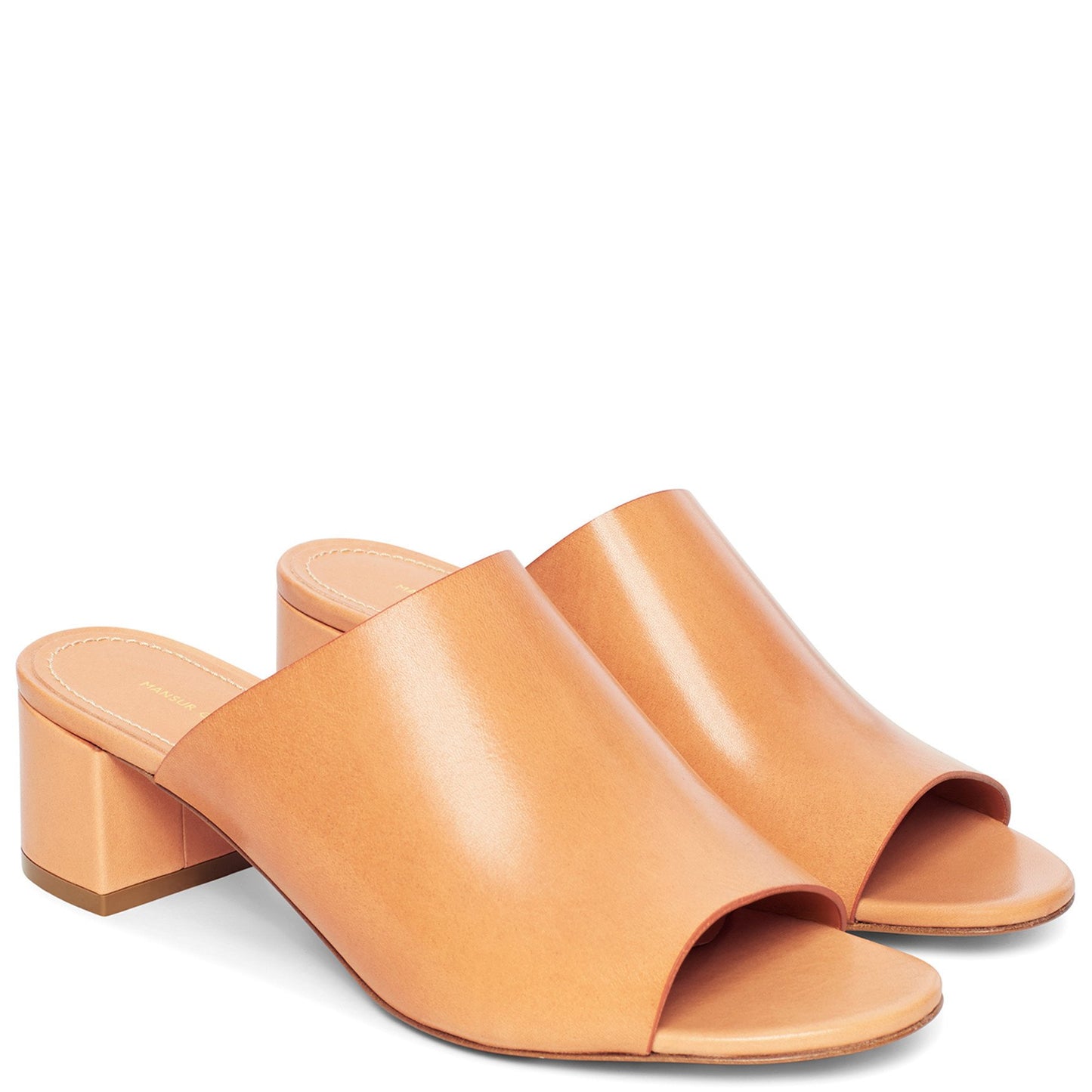 Vegetable Tanned 40mm Mule - Cammello - Mansur Gavriel. Designed in NYC, made in Italy.