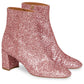 Glitter 65mm Ankle Boot - Blush