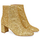 Glitter 65MM Ankle Boot - Gold