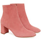Suede 65MM Ankle Boot - Blush