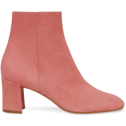 Suede 65MM Ankle Boot - Blush
