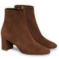 Suede 65MM Ankle Boot - Chocolate