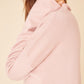 Italian alpaca silk light pink oversized funnel neck.