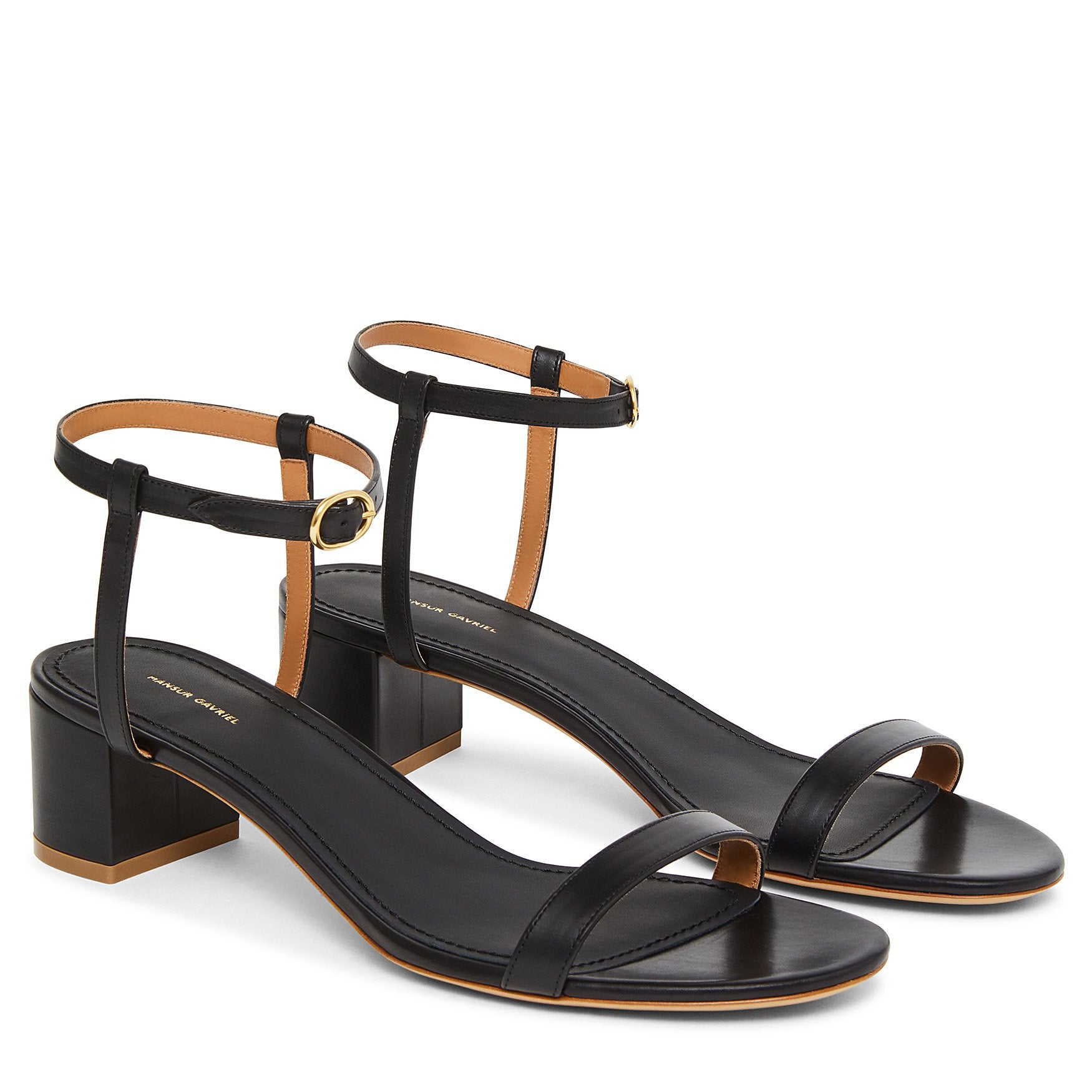 Lamb Ankle Strap Sandal - Black - Mansur Gavriel. Designed in NYC, made in Italy.