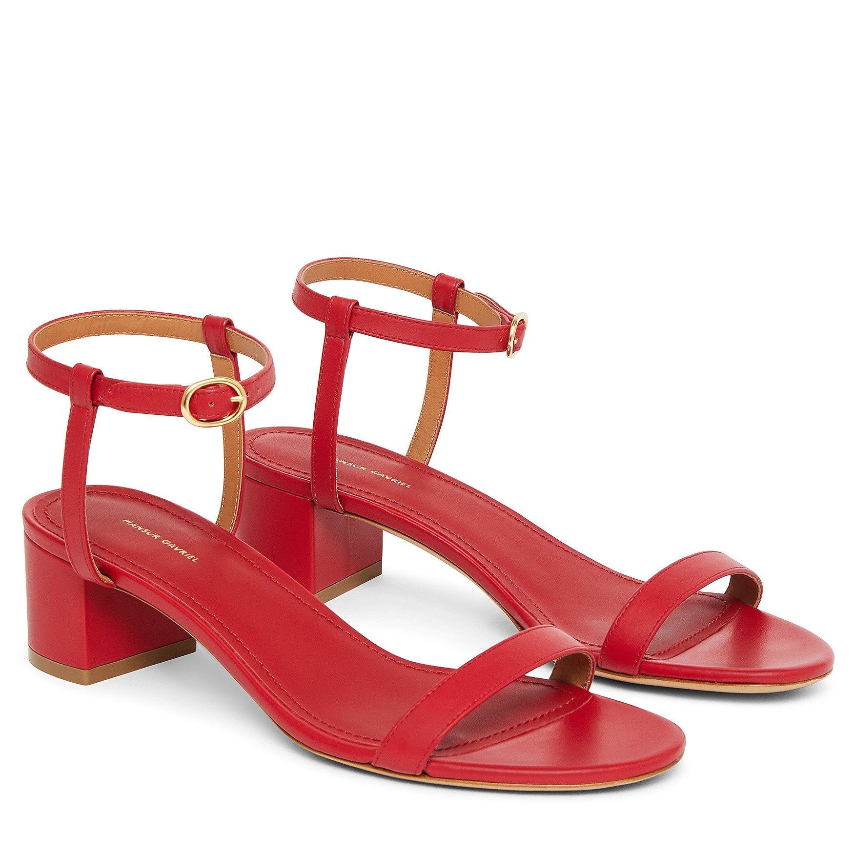 Lamb Ankle Strap Sandal - Flamma - Mansur Gavriel. Designed in NYC, made in Italy.