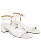 Lamb Ankle Strap Sandal - White - Mansur Gavriel. Designed in NYC, made in Italy.