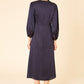 Silk Charmeuse Bishop Sleeve Dress - Blu