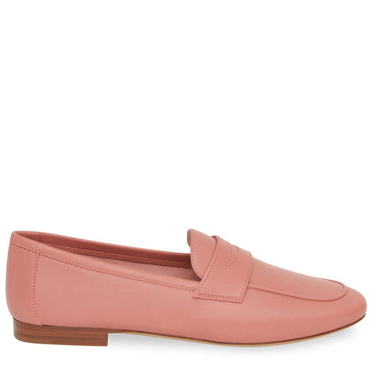 Italian lambskin leather blush classic loafer with lambskin leather insole.