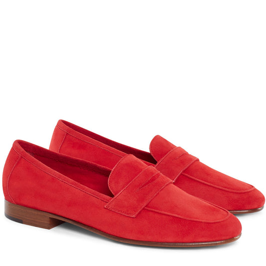 Suede Classic Loafer - Flamma - Mansur Gavriel. Designed in NYC, made in Italy.
