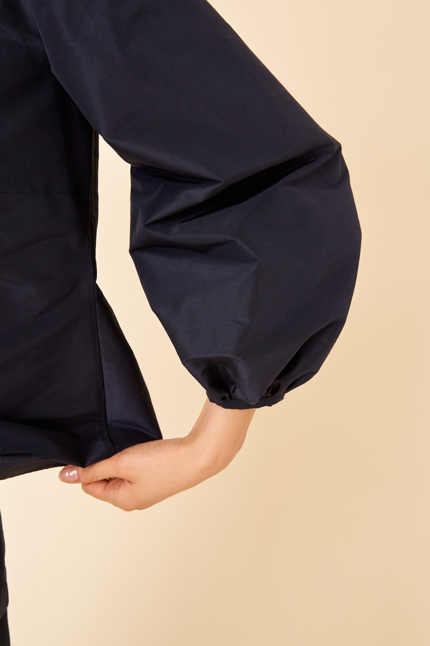 Taffeta Voluminous Sleeve Blouse - Blu