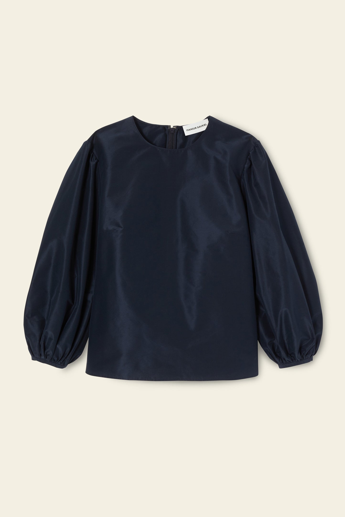 Taffeta Voluminous Sleeve Blouse - Blu