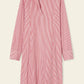 Cotton Stripe Tunic Dress - Flamma/White
