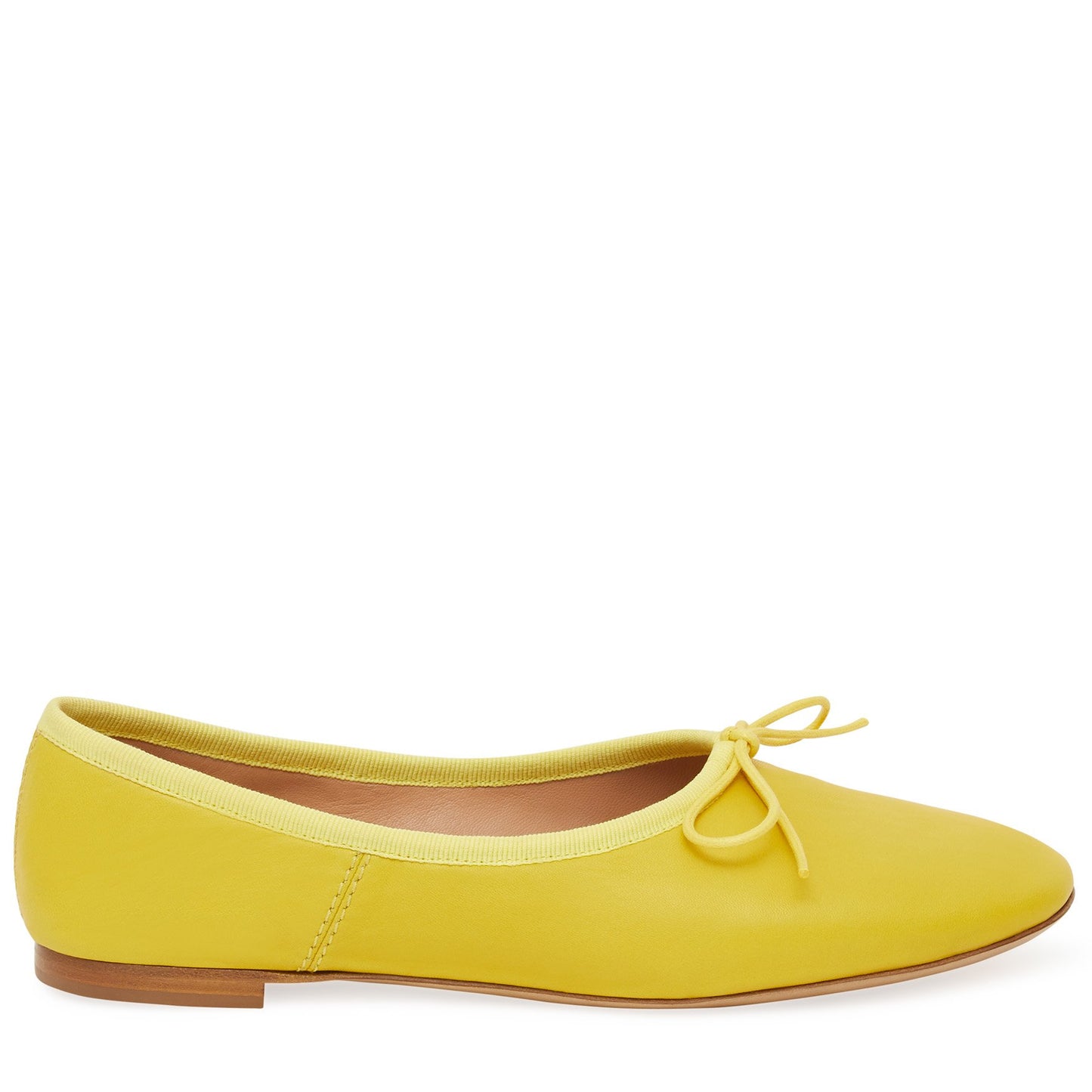 Italian lamb leather yellow ballerina flat.