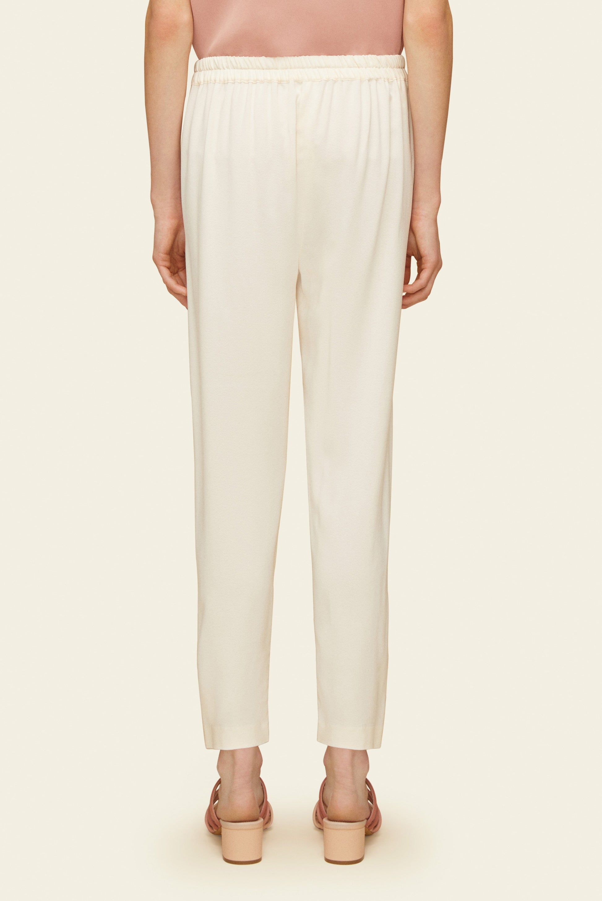 Silk Elastic Pant - Cream - Mansur Gavriel. Designed in NYC, made in Italy.