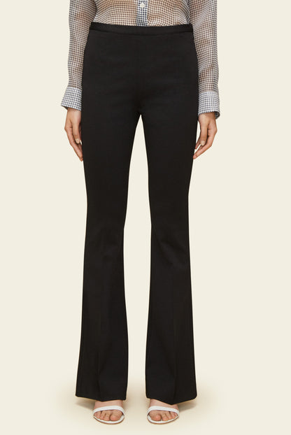 Italian jersey viscose black flare pant.