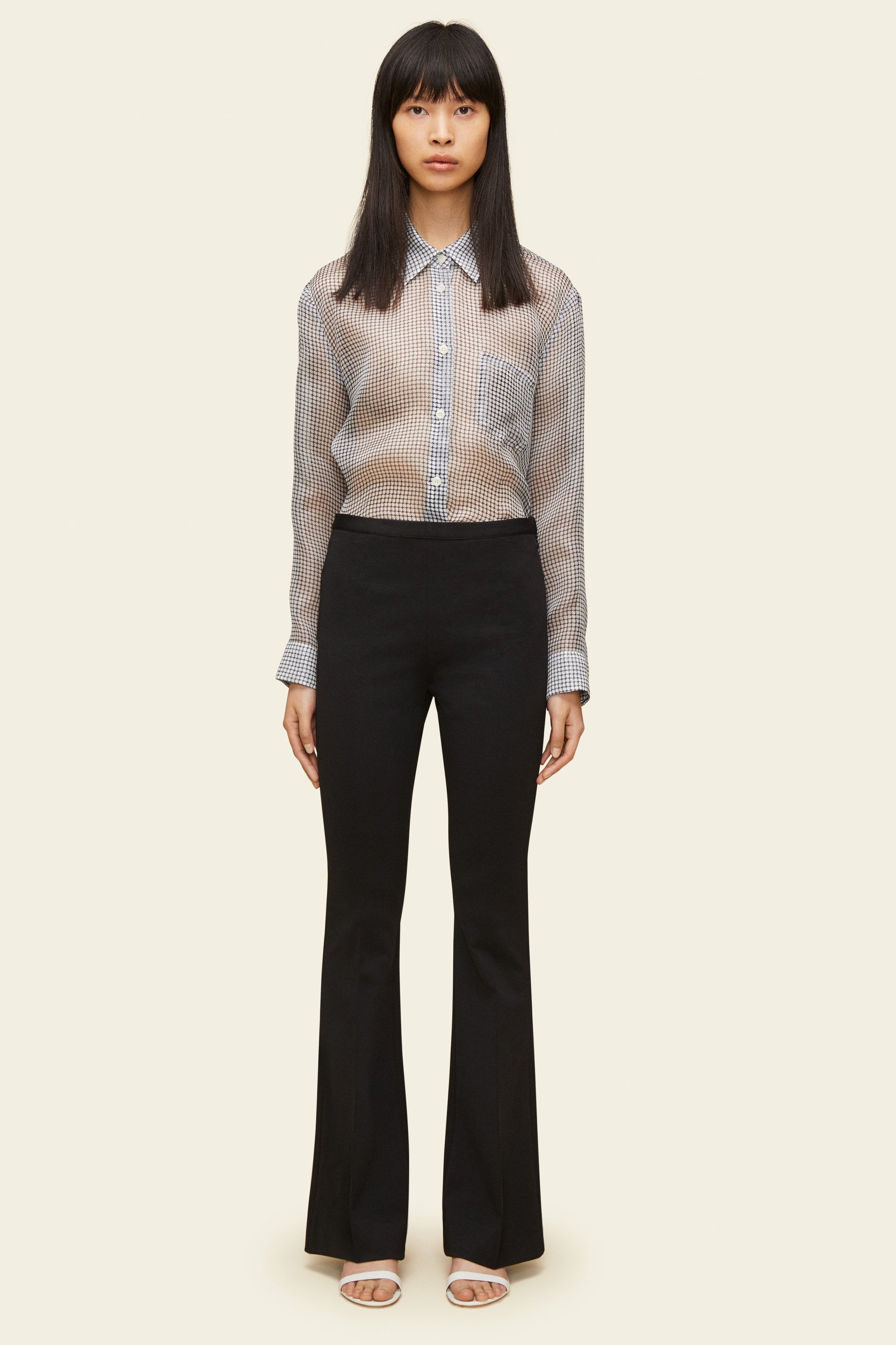 Jersey Viscose Flare Pant - Black - Mansur Gavriel. Designed in NYC, made in Italy.