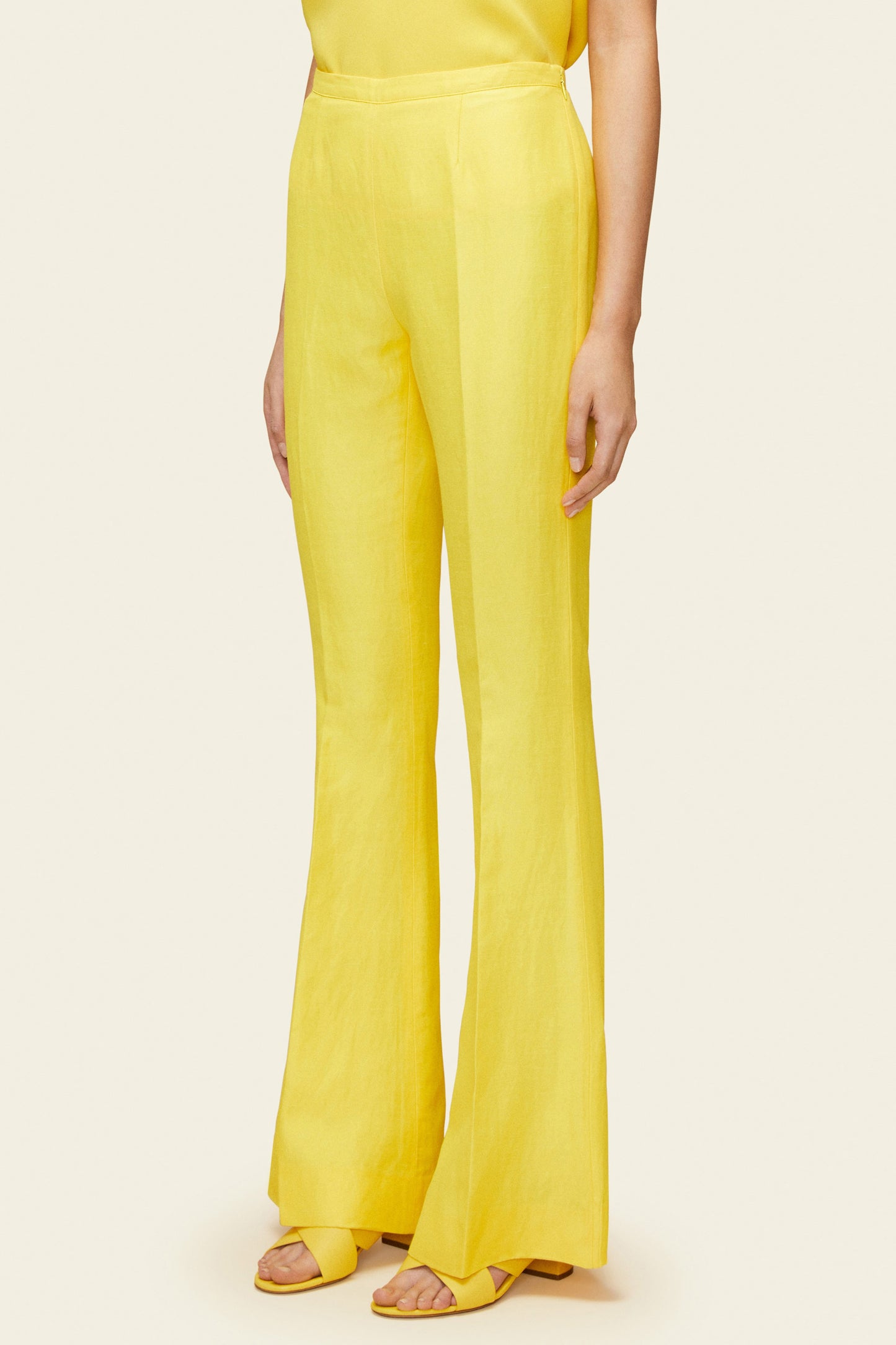 Linen Flare Pant - Sun - Mansur Gavriel. Designed in NYC, made in Italy.