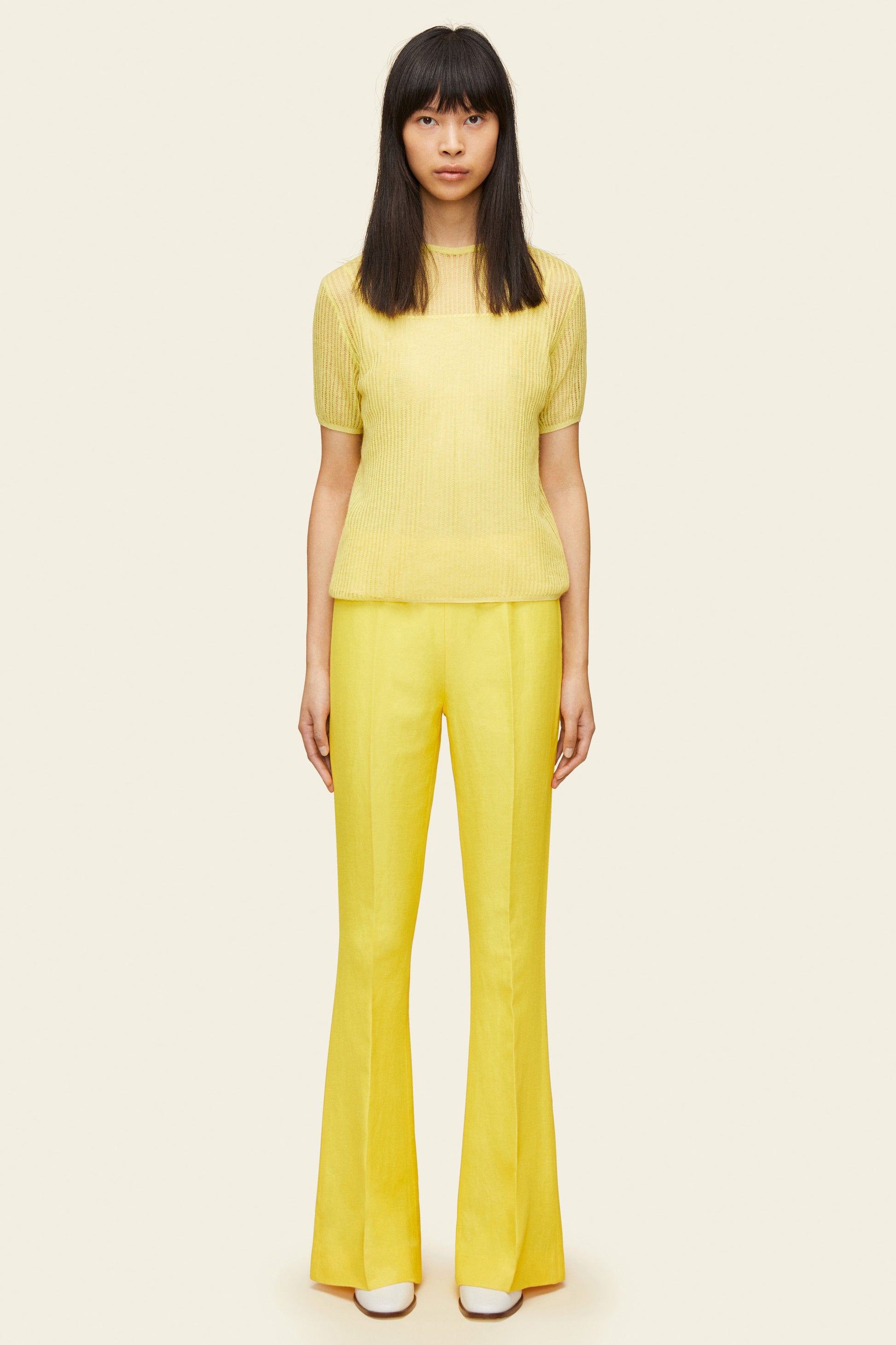 Linen Flare Pant - Sun - Mansur Gavriel. Designed in NYC, made in Italy.