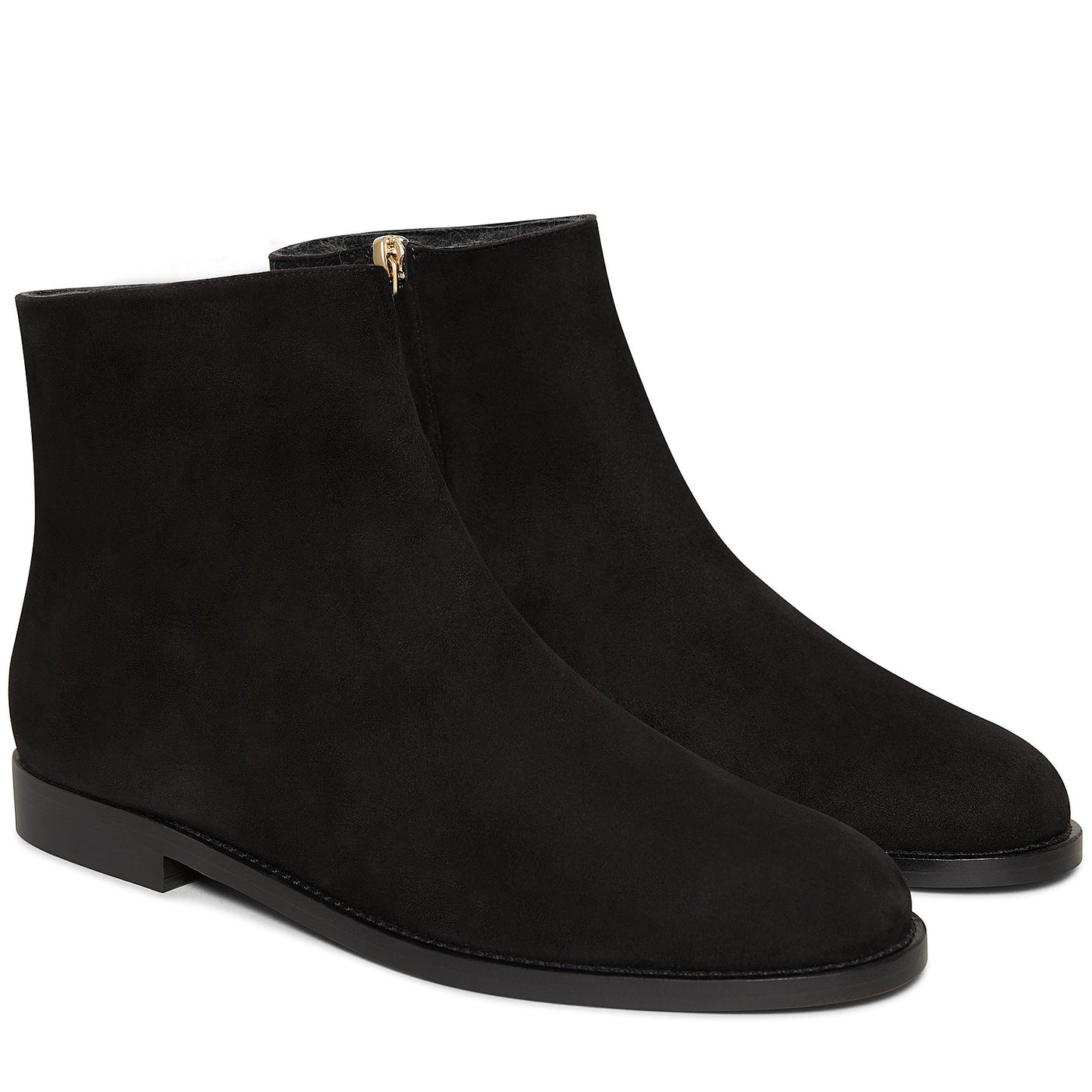 Shearling Flat Ankle Boot - Black - Mansur Gavriel. Designed in NYC, made in Italy.