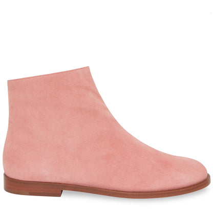 Shearling Flat Ankle Boot - Blush