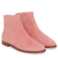 Shearling Flat Ankle Boot - Blush