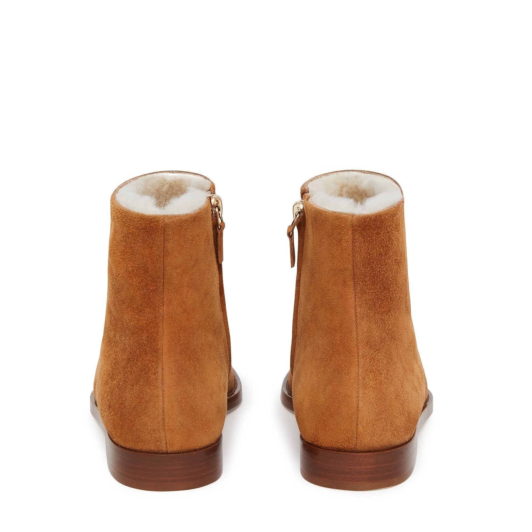 Shearling Flat Ankle Boot - Cammello - Mansur Gavriel. Designed in NYC, made in Italy.