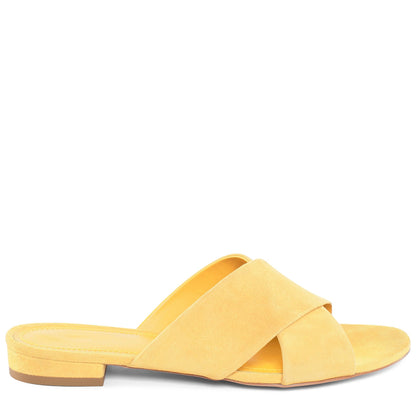 Suede Flat Crossover Sandal - Sun