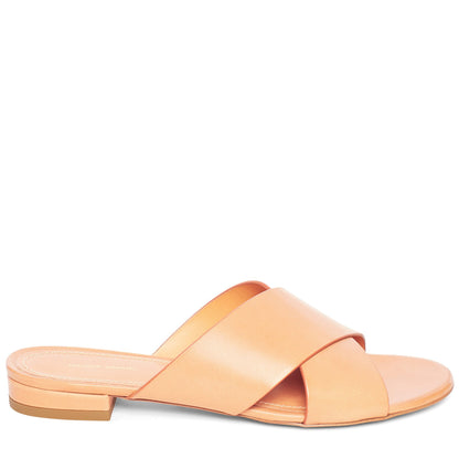 Vegetable Tanned Flat Crossover Sandal - Cammello