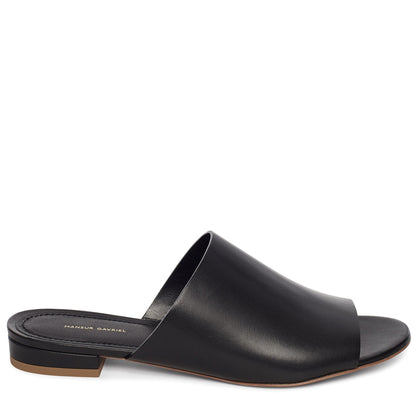 Vegetable Tanned Flat Mule - Black