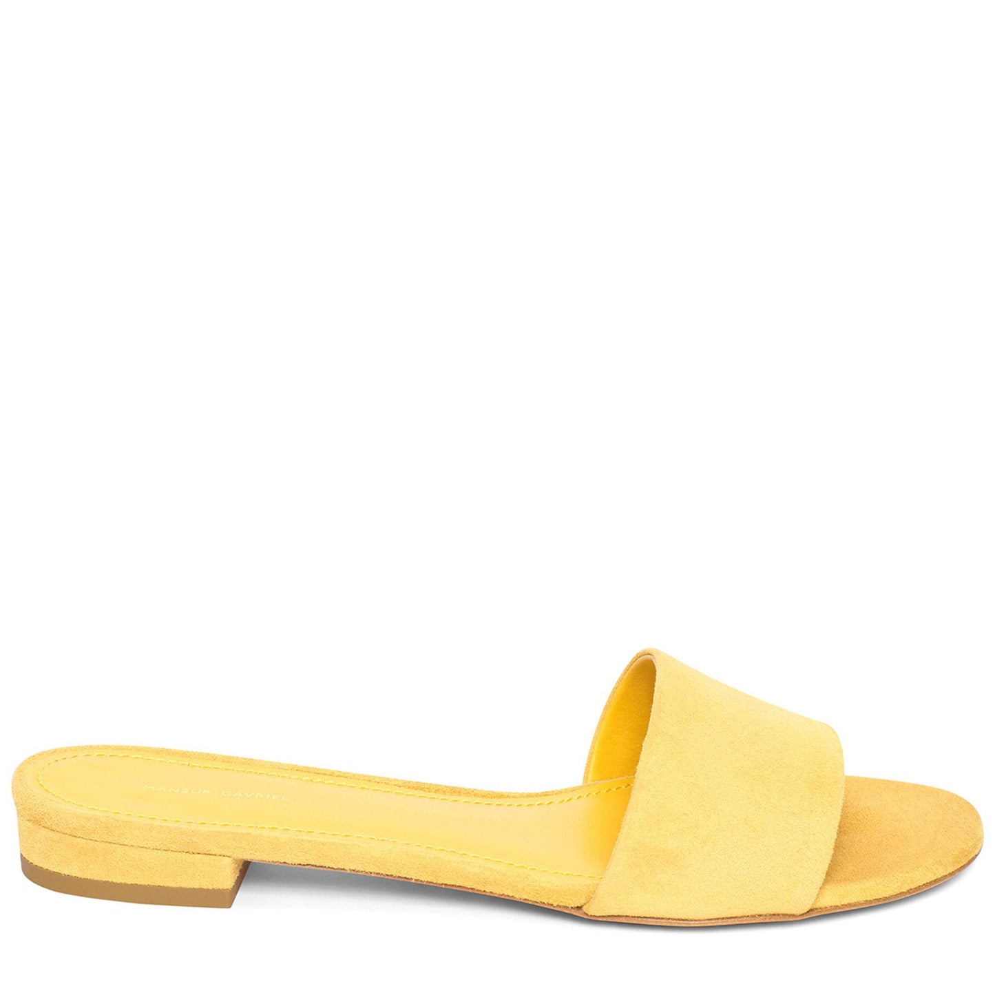 Suede Flat Single Strap Sandal - Sun