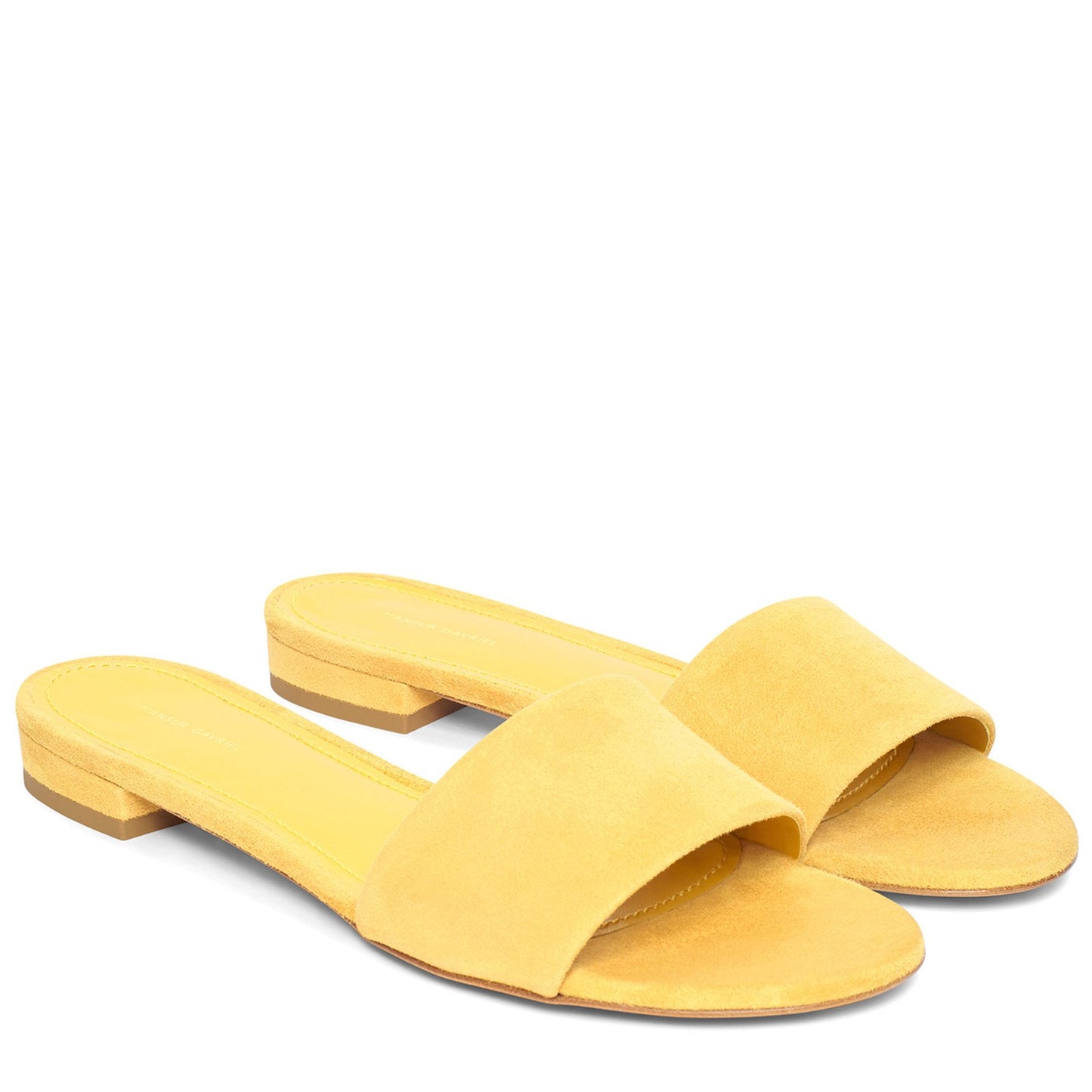 Suede Flat Single Strap Sandal - Sun - Mansur Gavriel. Designed in NYC, made in Italy.