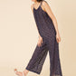 Floral Embroidered Linen Jumpsuit - Blu