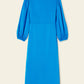 Silk Charmeuse Bishop Sleeve Dress - Royal