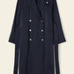 Silk Charmeuse Flowy Trench - Blu