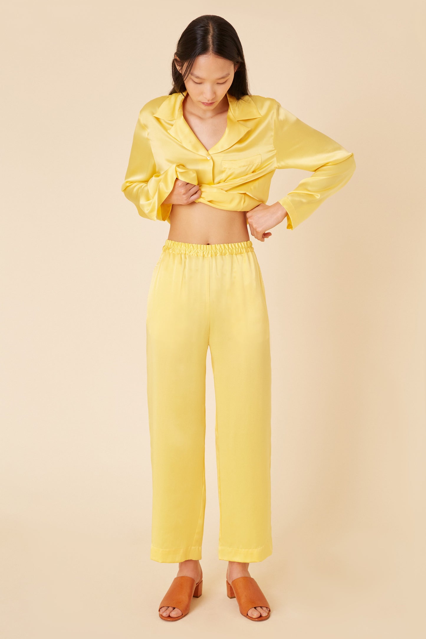 Silk Charmeuse Pajama Pant - Sun